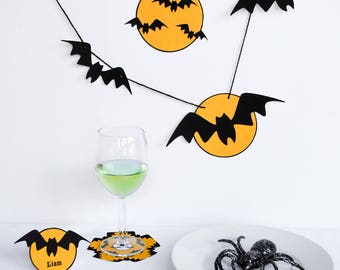 Eek Bats! Printable Halloween Party Decorations Kit - type to personalize for your guests - INSTANT DOWNLOAD