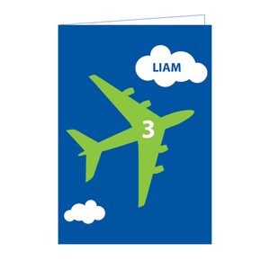 Flugzeug druckbare Dankesnotizen personalisiert für eine Flugzeug Geburtstagsparty (in blau, blau / grün und rot) - INSTANT DOWNLOAD