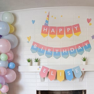 Printable unicorn birthday banner