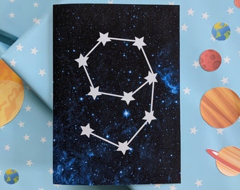 All Ages! Space Birthday Card Digital Download, Printable Outer Space Card for Kids, Galaxy Birthday Card, Age Card, Celestial Card