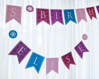 Personalized "All the Princesses" Princess Birthday Banner Printable PDF template with circle garland | Princess Birthday Party Supplies
