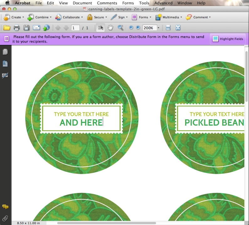 editable custom printable canning labels in green you etsy