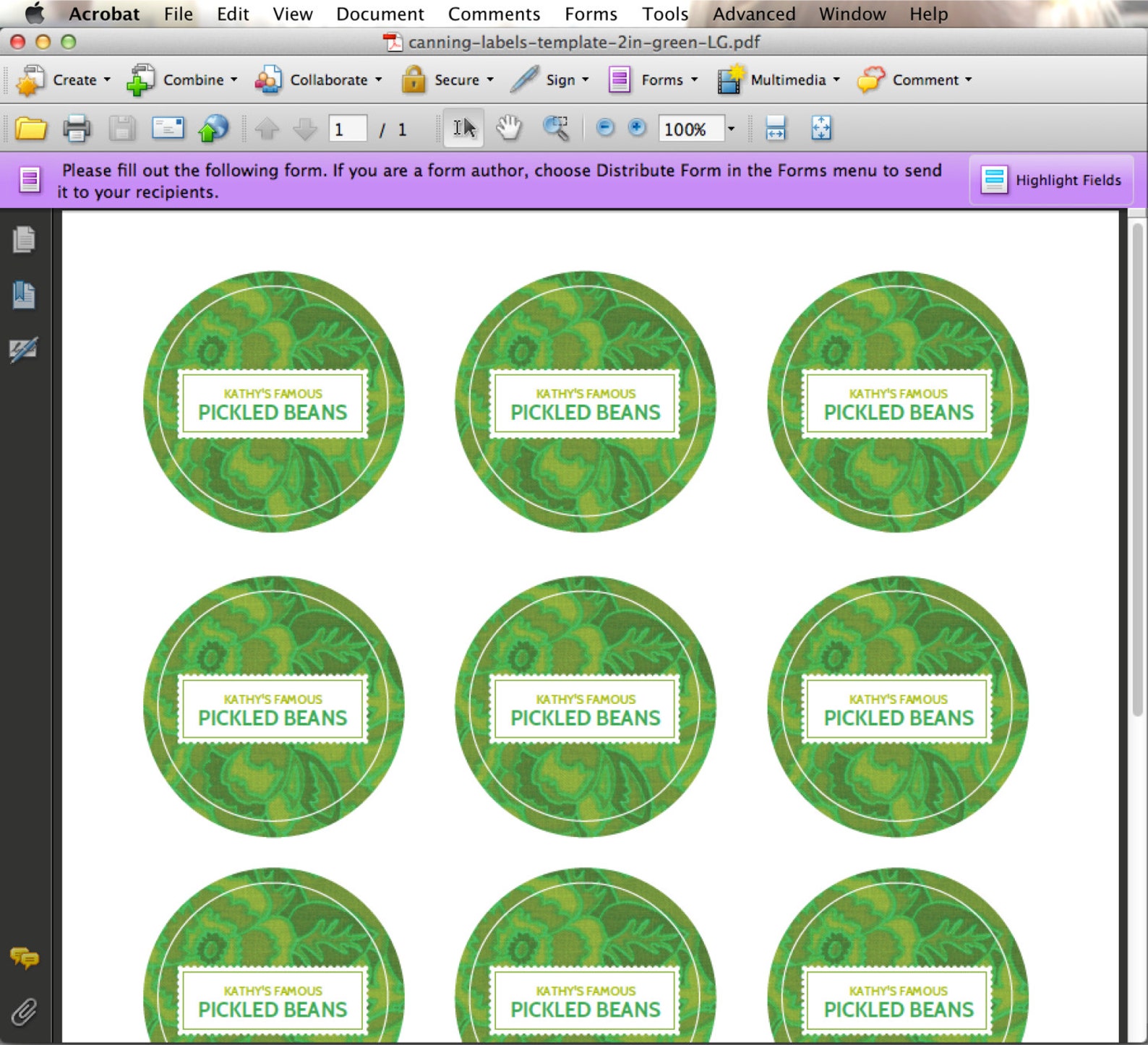 EDITABLE Custom Printable Canning Labels in GREEN YOU - Etsy