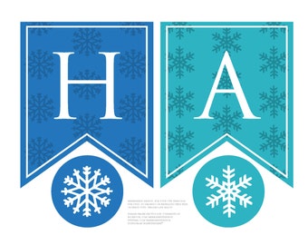 Estandarte congelado imprimible / Fiesta de cumpleaños temática congelada / Estandarte de copo de nieve personalizado / Empavesado de fiesta de cumpleaños congelado para tu pequeña Elsa