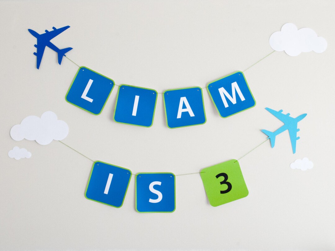All Letters Airplane Birthday Banner Printable Airport Birthday Party