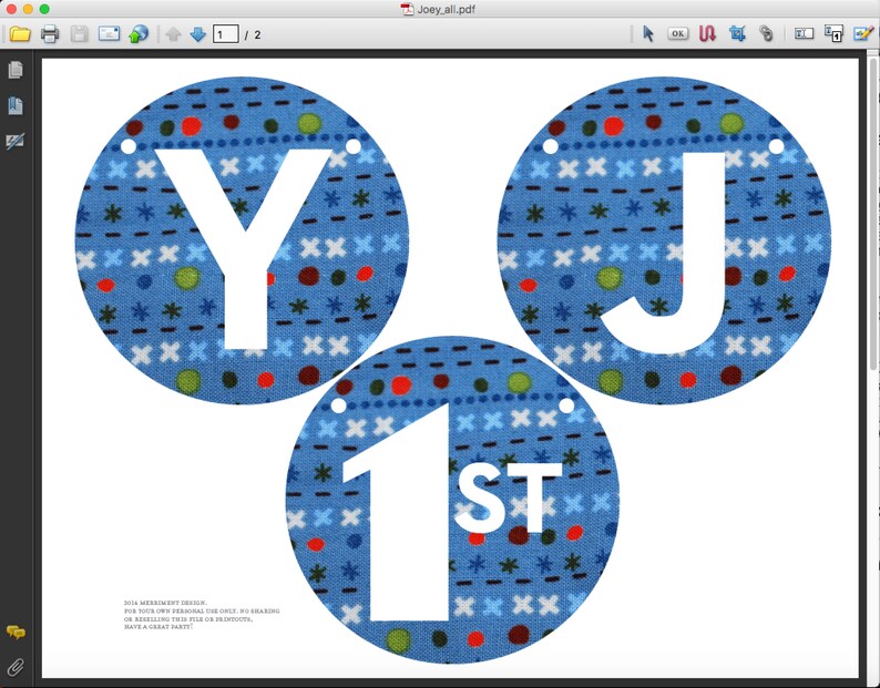 Printable Personalized Happy Birthday Banner Circles With - Etsy