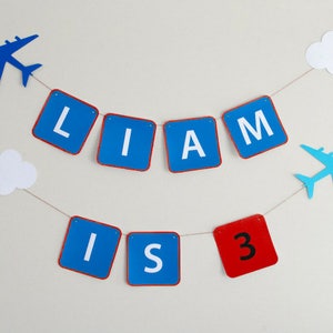 Editable Airplane Birthday Banner Printable PDF | Airplane Birthday Decorations | Personalized Airplane Party Decorations - INSTANT DOWNLOAD
