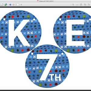Printable Personalized Happy Birthday Banner, Circles With Blue X's and ...