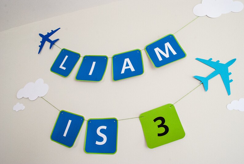Editable Airplane Birthday Banner Printable PDF Airplane | Etsy