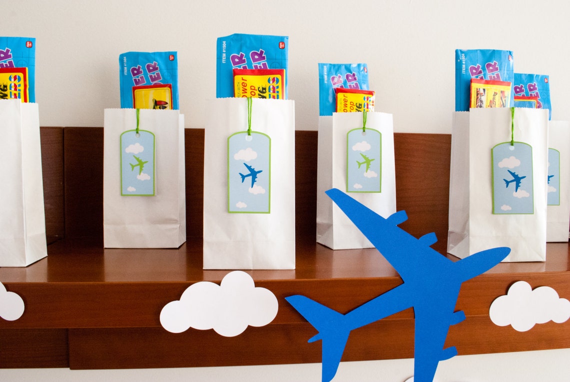 Airplane Favor Bag Tags Printable PDF Luggage Tags for | Etsy