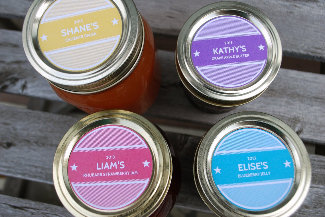 EDITABLE Custom Printable Canning Labels in Four Colors - YOU Customize ...
