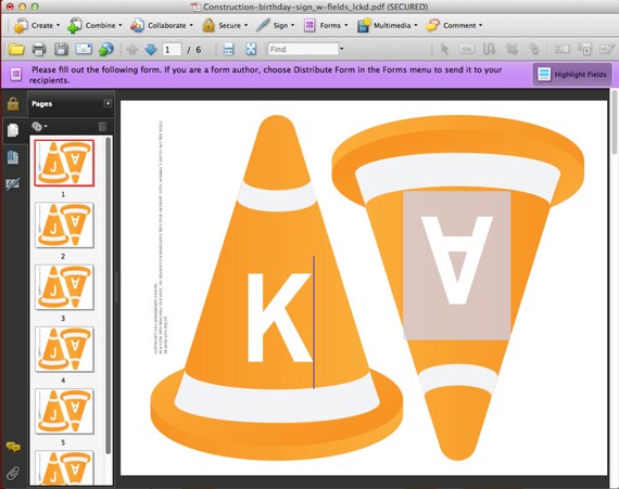 Construction Birthday Banner Printable Construction Birthday Etsy