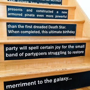 Star Wars Opening Crawl Stair Risers Signs printable Star Wars birthday party decorations type to personalize INSTANT DOWNLOAD image 7