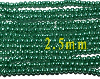 2.5mm Green imitation Pearls beads 200pcs