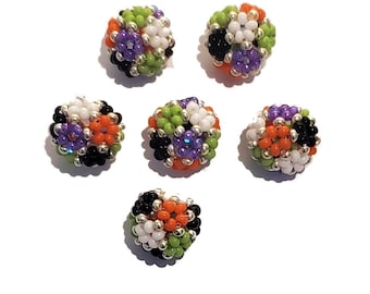 12mm Beaded Beads Halloween colors handmade beads Halloween beads