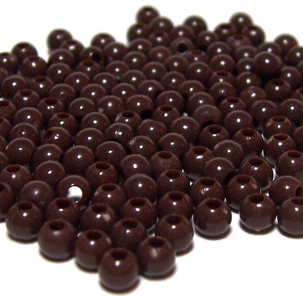 4mm Smooth Round Acrylic Beads in Dark Brown 200 pcs