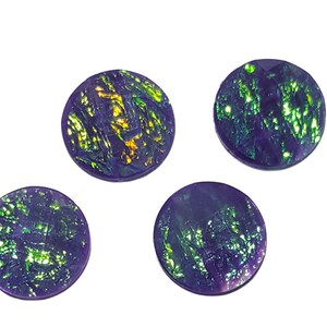 16mm Resin faceted Purple opal cabochons 4pcs