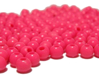 4mm Smooth Round Acrylic Beads in Coral 200 beads