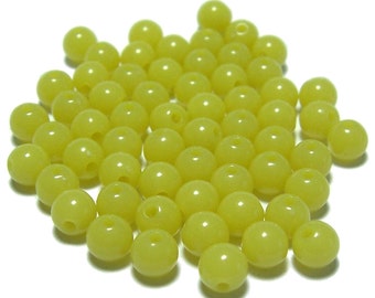 6mm Smooth Round Acrylic Beads in Green Grape color 100pcs