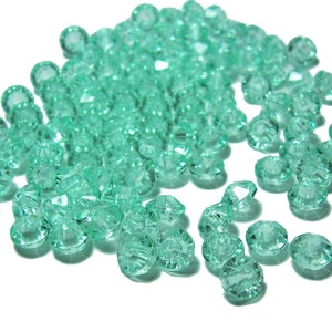 4x6mm acrylic Rondelle Saucer beads in Light Green 100 beads