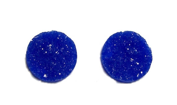 20mm Round Faux Druzy Blue color Nugget Cabochons 2pcs