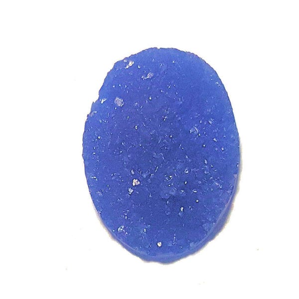 18x25mm Oval Faux Druzy Blue Nugget Cabochon 1 piece