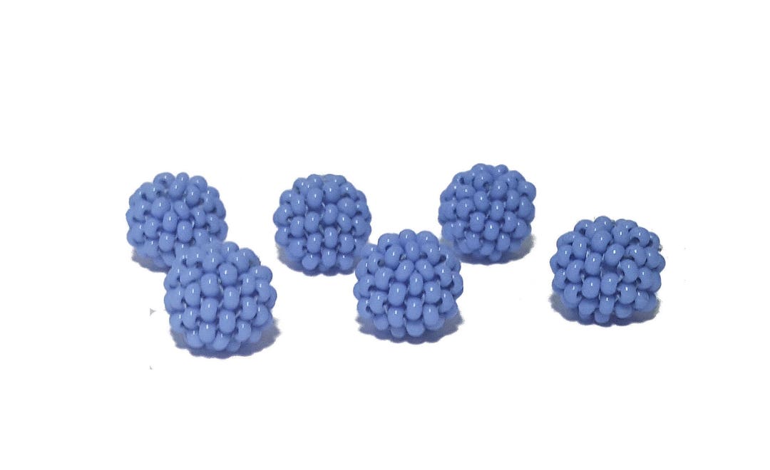 Powder Blue Beaded Beads Handmade 10mm Beads 6pcs - Etsy