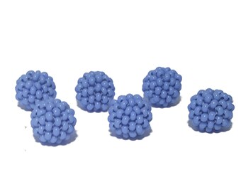 Powder Blue beaded beads handmade 10mm beads 6pcs