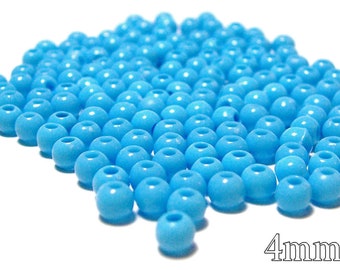 4mm Smooth Round Acrylic Beads in Cornflower blue 200 beads