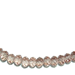 4x6mm Chinese faceted glass crystal beads in Peach 30pcs image 2