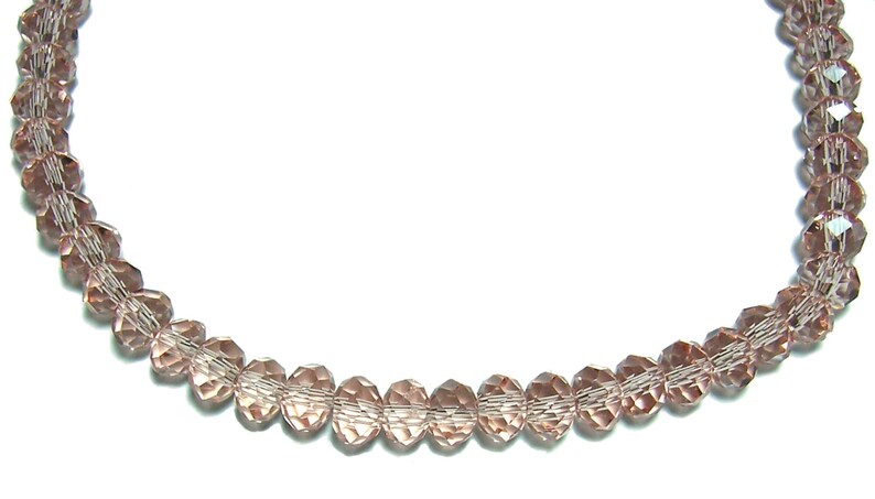 4x6mm Chinese faceted glass crystal beads in Peach 30pcs image 2