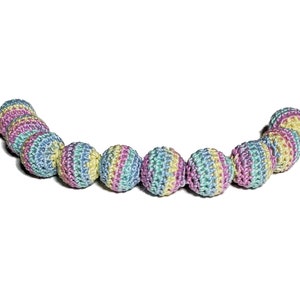 Perline fatte a mano all'uncinetto 11mm Butterfly Breeze mix colore mix arcobaleno pastello 10 perline