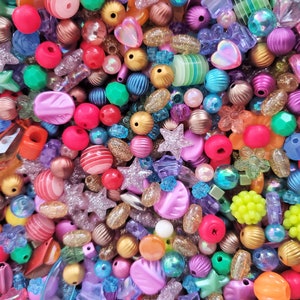 Acrylic Bead Soup assorted bead mix 100 grams