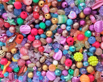 Acrylic Bead Soup assorted bead mix 100 grams