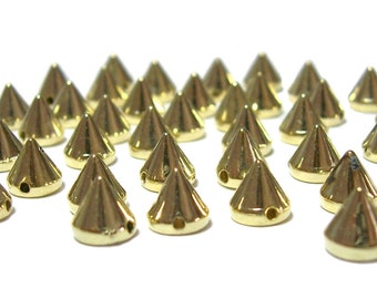 6mm Acrylic Gold color cone spikes 50pcs