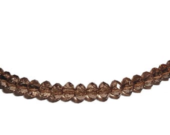 4x6mm faceted acrylic rondelle beads in Brown 100 beads