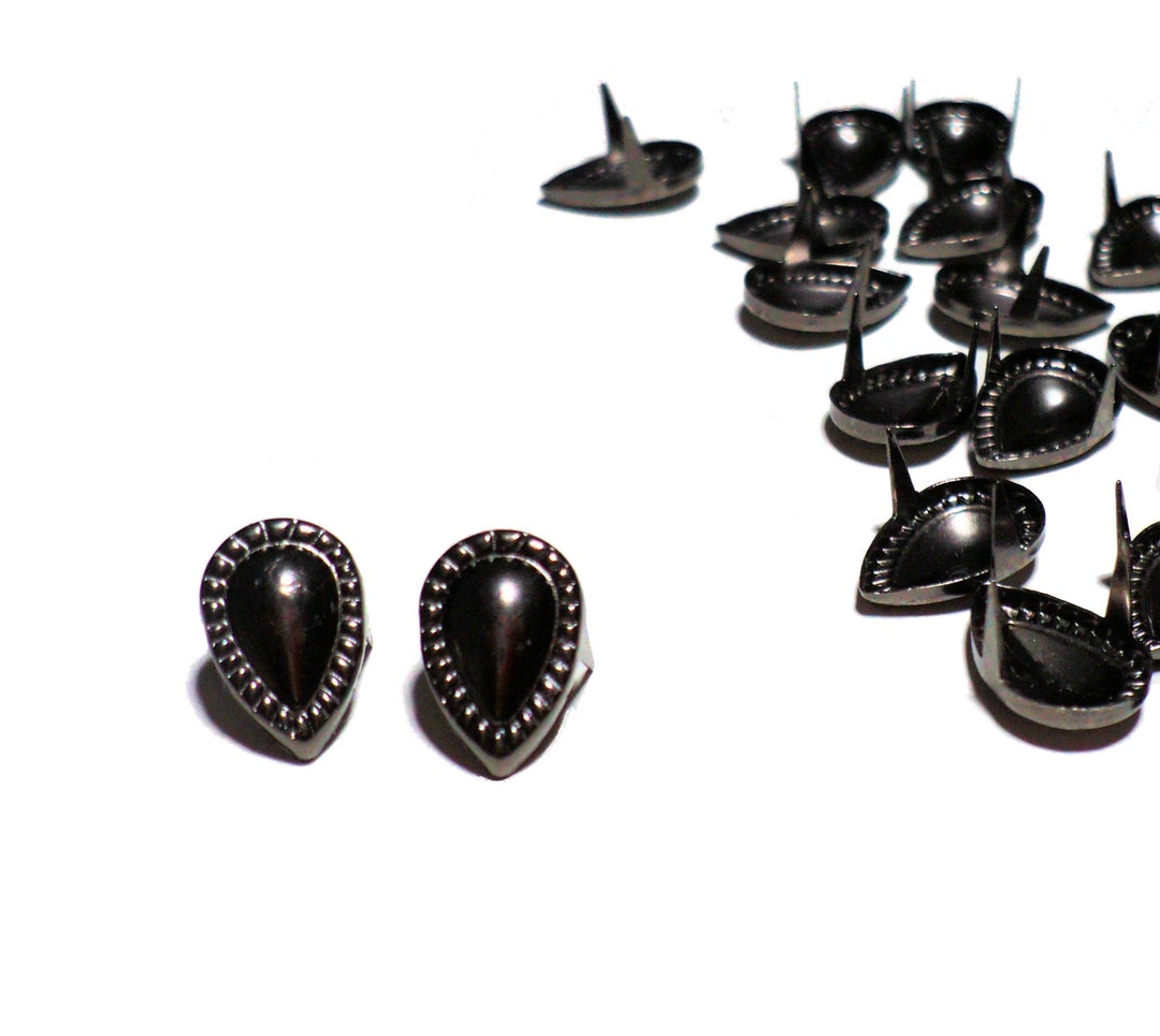Teardrop Stud Rivets Pronged Studs 8x12mm Pewter Gunmetal Color 50pcs ...