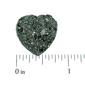 20mm Heart shaped Faux Druzy Hematite color Nugget Cabochons 2pcs image 3