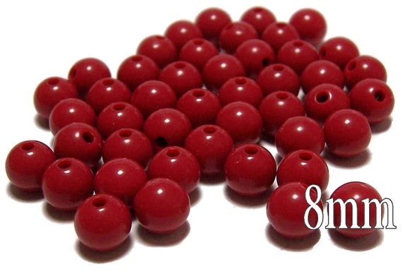 8MM VALENTINES RED BEADS PACK OF 50 ACRYLIC ROUND RED BEADS 8MM VALENTINES RED BEADS PACK OF 50 ACRYLIC ROUND RED BEADS