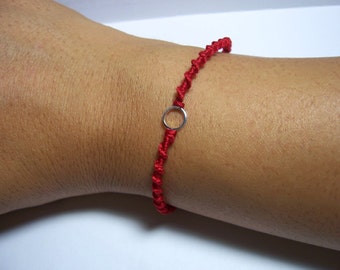 MICRO Circle of Friendship Bracelet Red/silver