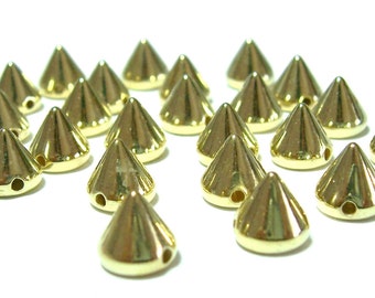 8mm Acrylic Gold color cone spikes 25pcs