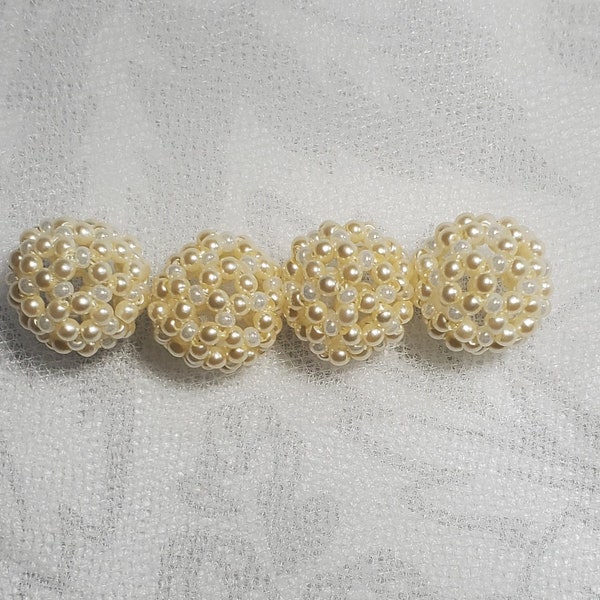 14mm Cream Pearl Cluster Beaded Beads handmade beads Wedding beads