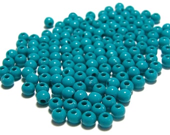 4mm Smooth Round Acrylic Beads in Teal 200 pcs