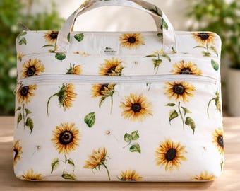 Cotton Laptop/Ipad Bag with 2 zippers