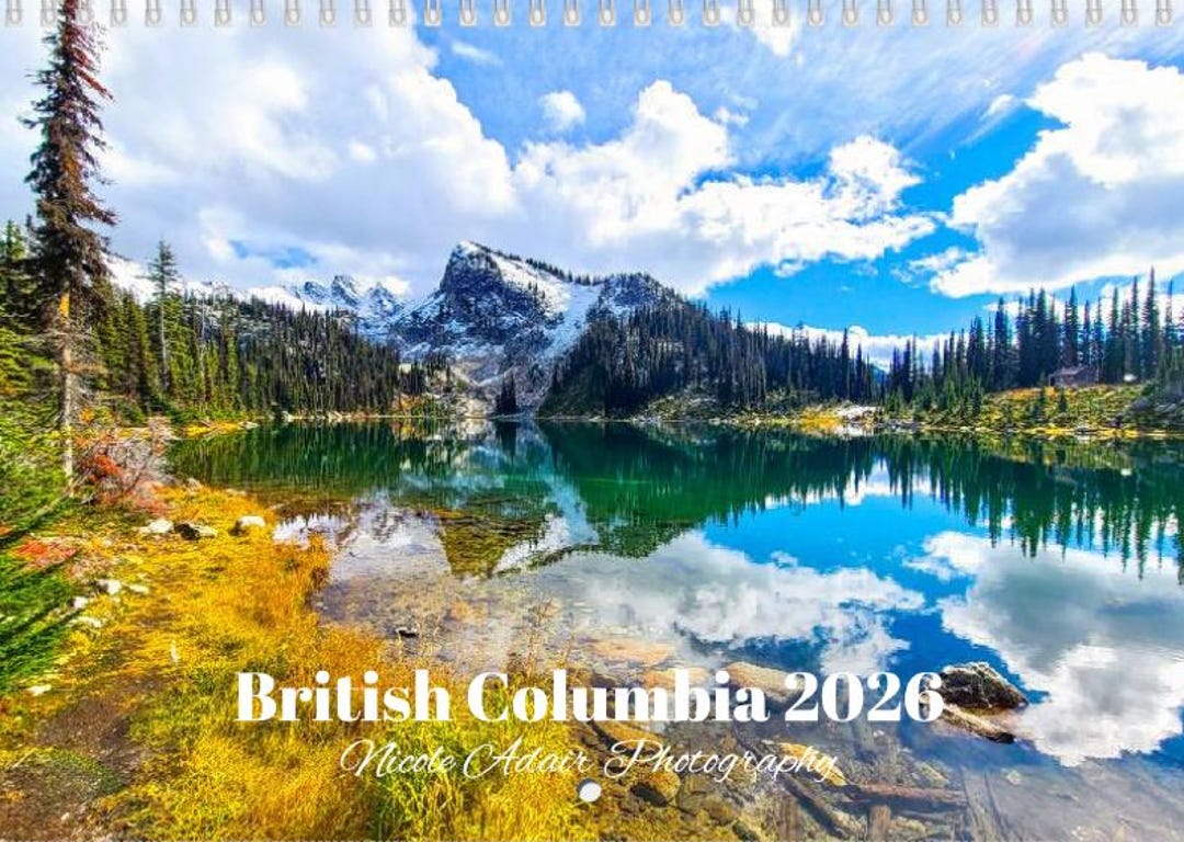 British Columbia 2026 Calendar Etsy
