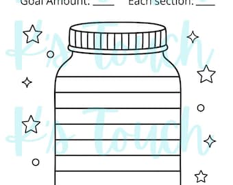 Leerer Spar-Tracker | Anpassbare Glasfarbkarte | Druckbare Einsparungen Ziel-Tracker | Planer Einlagen | Sofortiger digitaler Download