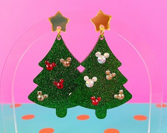 Christmas Tree Dangle Earrings Christmas Laser File, SVG Glowforge File //// Digital File Only