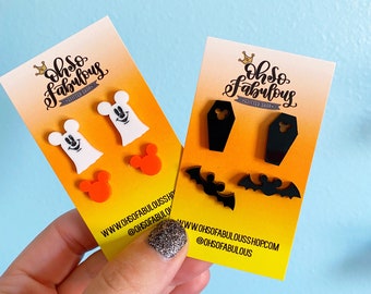 DIGITAL FILE Mouse Earrings Halloween Laser File, SVG Set of 4 , Laser File //// Digital File Only
