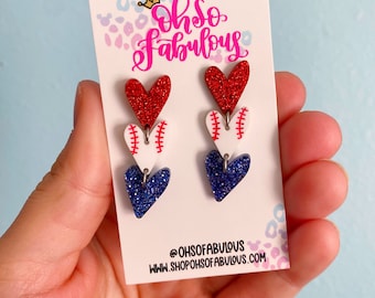 Baseball Heart Stacker Earrings Laser File, SVG,  Glowforge File //// Digital File Only