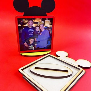 Mouse Mini Photo Frame Laser Cut File, DIY Paint Party Sign (Digital File)